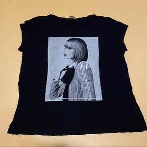 Chic Black Raw Edge Tee